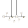 Suspension luminaire design RIANO 9xE27 noir / transparent