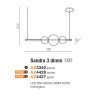 Luminaire Design suspendue SANDRA 3 LED 48W 3000K DIM - noir / chrome
