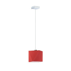Lampe Suspendue avec abat-jour SALLO E27 - chrome / rouge