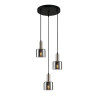 Suspension design SANTIA Ø32 3xE27 - argent / fumé