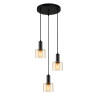 Suspension luminaire design SANTIA Ø32 3xE27 - noir / ambre