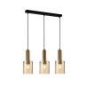 Suspension luminaire design SARDO RAIN 3xE27 bande - laiton / ambre