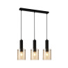 Suspension luminaire design SARDO RAIN bande 3xE27 - noir / ambre