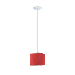 Lampe en suspension abat jour Design SALLO E27 - acier / rouge