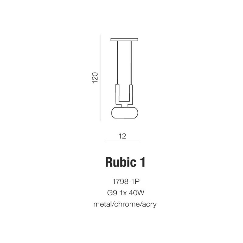 Suspension design RUBIC 1 G9 40W chromé