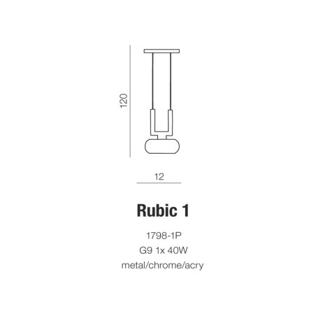 Suspension design RUBIC 1 G9 40W chromé