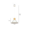 Lampe Suspendue design ROWEN E27 - blanc / bois