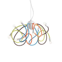 Suspension luminaire design MULTIFLEX SP8 E14 - multicolore / blanc