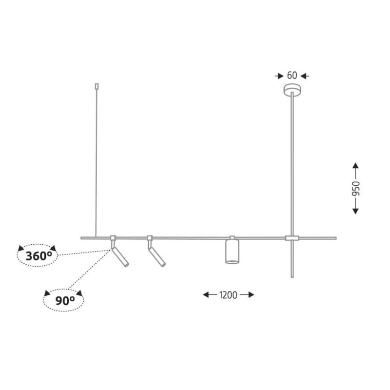 Suspension luminaire design NAMASU 2xG9 + GU10 - blanc