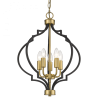 Lampe Suspendue industrielle NASHVILLE V 5xE14 - noir / or