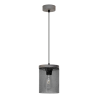 Suspension luminaire design MONSUN E27 - gris / pin fumé