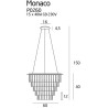 Lampe suspendue MONACO 15xG9 - chrome / transparent Cristal