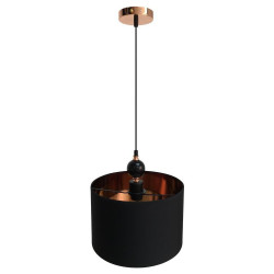 Lampe Suspendue avec abat-jou MELBA E27 - noir / cuivre