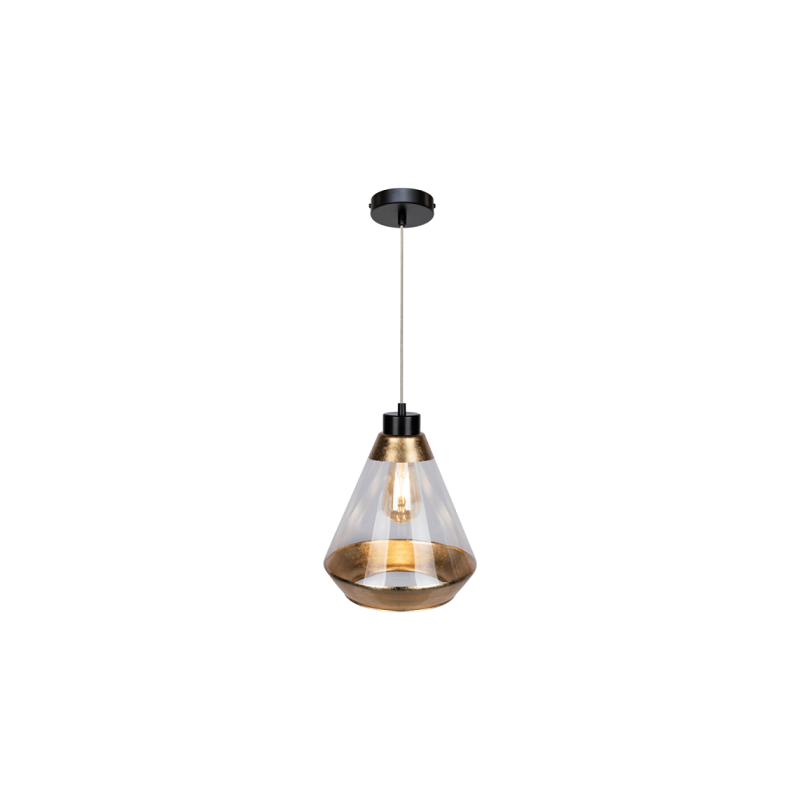 Lampe Suspendue design MISTRAL E27 - noir / or