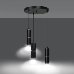 Suspension luminaire design MODESTO 3 PREMIUM NOIR 3xGU10 - noir