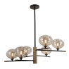 Lampe Suspendue design MESTA 6xG9 - noir / ambre