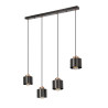 Suspension luminaire design OLENA 4xE27 - noir / cuivre