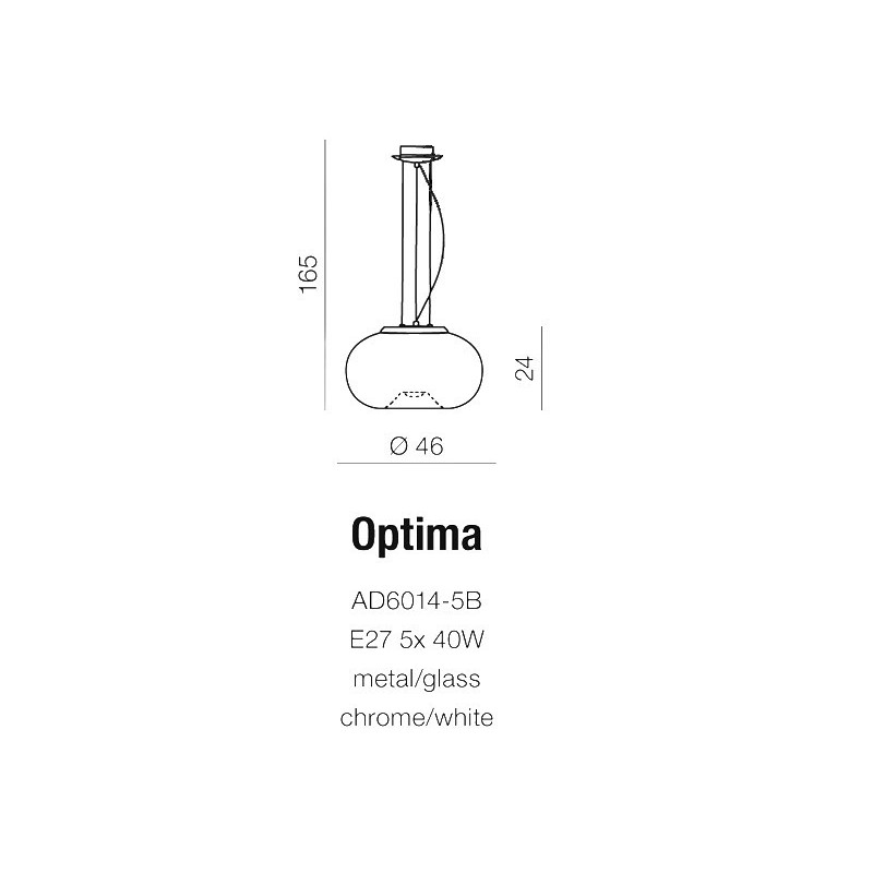 Lampe Suspendue design OPTIMA E27 5x60W blanc