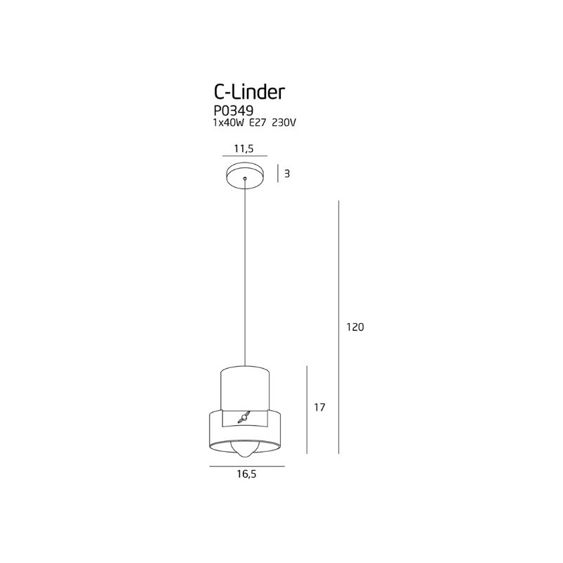 Suspension luminaire C-LINDER E27 - noir / bois