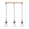 Suspension luminaire design CLARTE WOOD 3xE27 - chêne huilé / noir