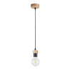 Suspension luminaire design CLARTE WOOD E27 - chêne huilé / noir