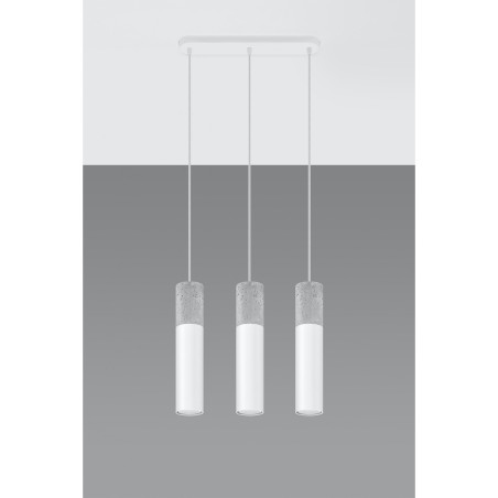 Lampe Suspendue design BORGIO 3 GU10 - blanc / gris