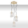 Suspension CADIZ 3xE27 - laiton / transparent Cristal