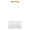 Lampe Suspendue design CADRE 2xE27 - chêne huilé / gris