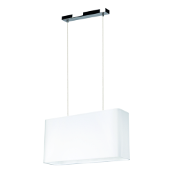 Lampe Suspendue design CADRE 2xE27 - chrome / blanc