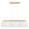 Suspension luminaire design CADRE 3xE27 - chêne huilé / gris