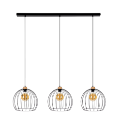 Lampe Suspendue design COOP 3xE27 - chêne huilé / noir