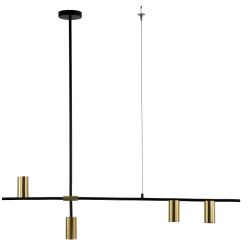 Lampe Suspendue design ARIZONA 4 LINE GU10 noir / or