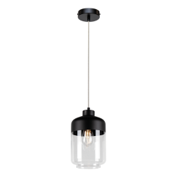 Lampe Suspendue design AMARETTO E27 - noir / transparent