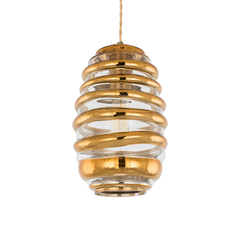 Suspension luminaire design ANANTA 5 E27 - miel / cuivre