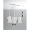 Suspension luminaire BLUM 3xE27 - blanc