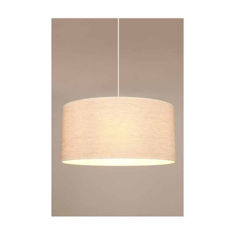 Suspension Abat Jour Design BOHO RO E27 - chêne huilé / beige