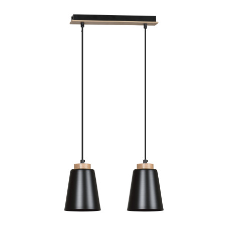 Lampe Suspendue design BOLERO 2 NOIR 2xE27 - noir