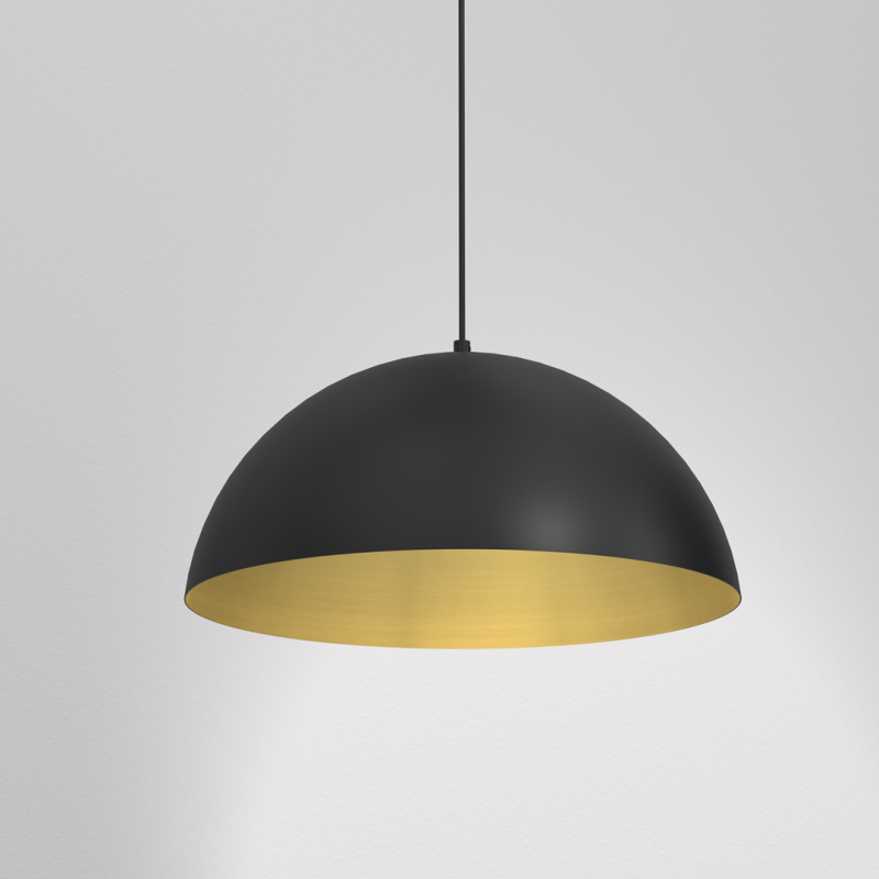 Luminaire Suspension Industriel BETA ∅35cm E27 - noir / or