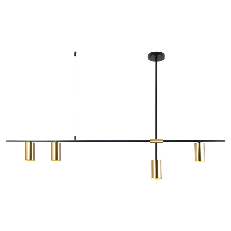 Suspension luminaire BELMONTE 4xGU10 - noir / laiton