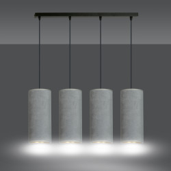 Lampe Suspendue design BENTE 4 BL GRIS 4xE27 - gris
