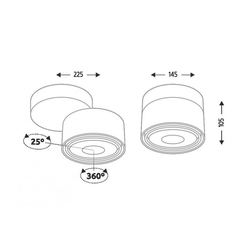 Spot encastrable HIMI 7025 G53 AR111 - noir 