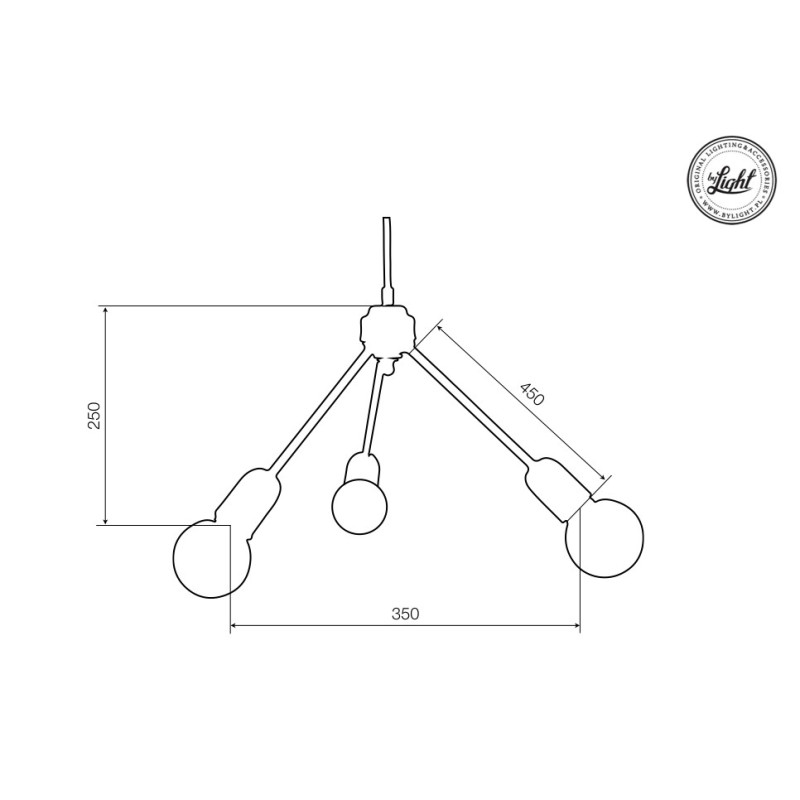 Luminaire Suspension Industriel TRIO Loft 3xE27 - laiton