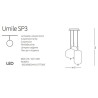 Suspension luminaire UMILE SP3 LED 50W - or / blanc