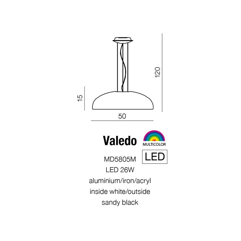 Suspension Design VALEDO LED 26W peinture sable