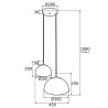Suspension design TRINI 2xE27 - laiton / opale