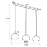 Suspension luminaire TRINI 3xE27 - laiton / opale