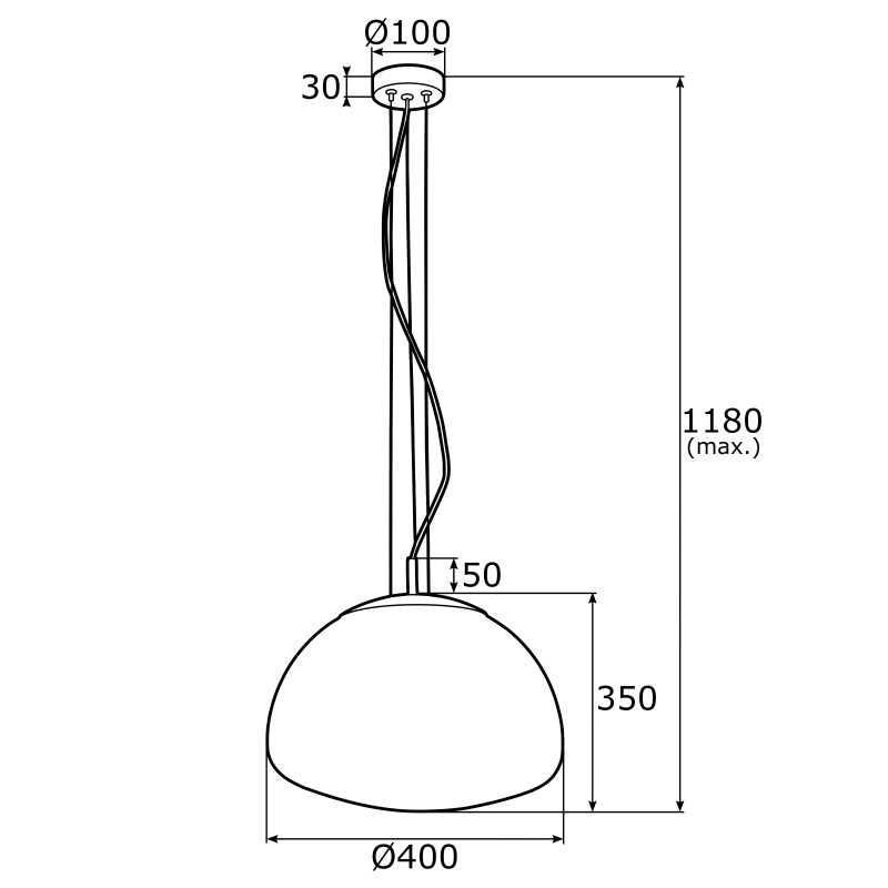 Lampe Suspendue design TRINI L E27 - laiton / opale