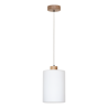 Suspension design ZEFIR diamètre 15cm E27 - chêne huilé / blanc