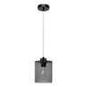 Suspension design ZEFIR diamètre 18cm E27 - noir / fumé