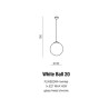 Suspension design WHITE BALL 20 E27 40W blanc